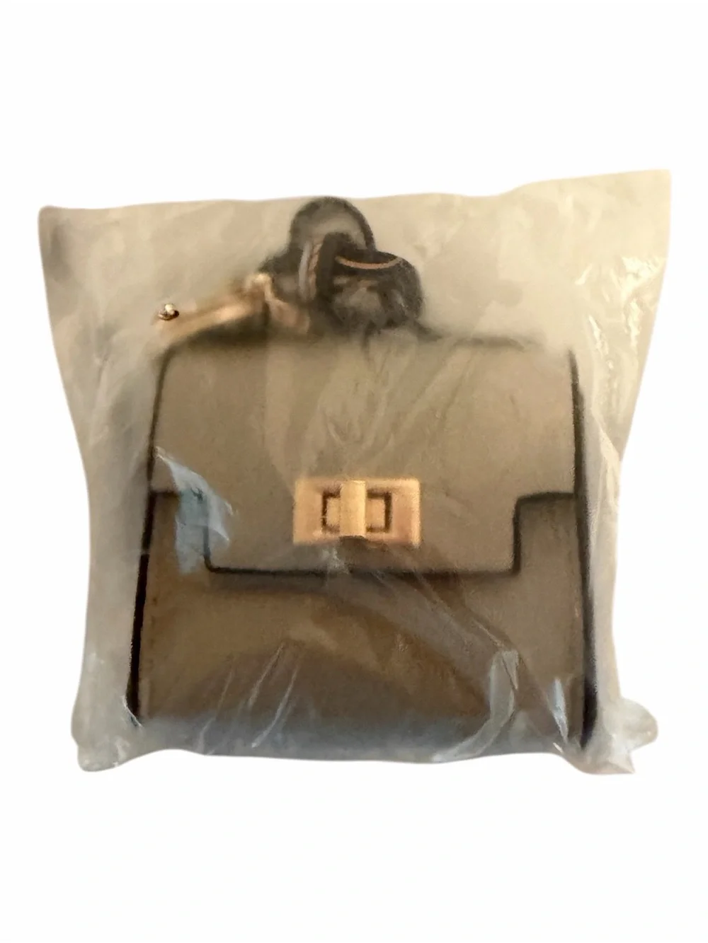 Mini Handbag Bag Charm AirPods Holder Keychain Cream NWT Cream & Gray